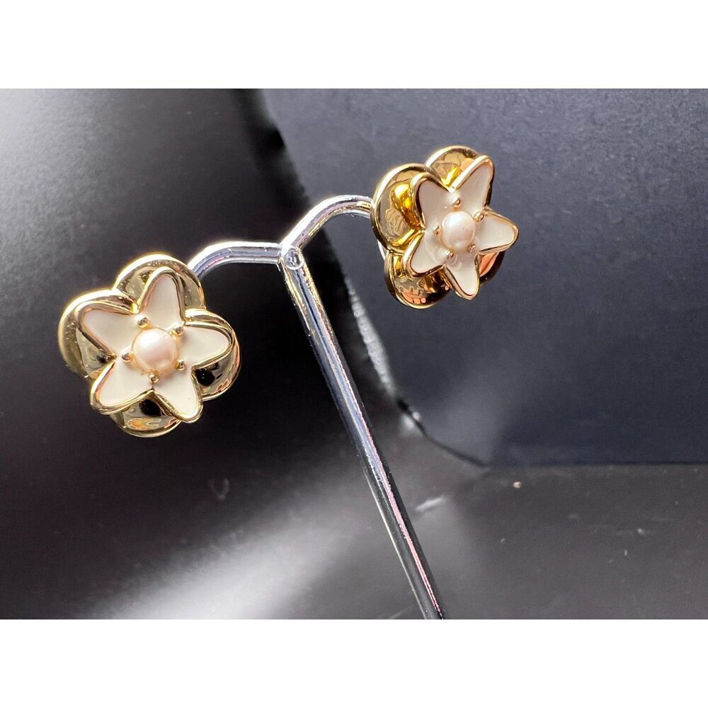 Kate Spade Enamel and Pearl Earrings
